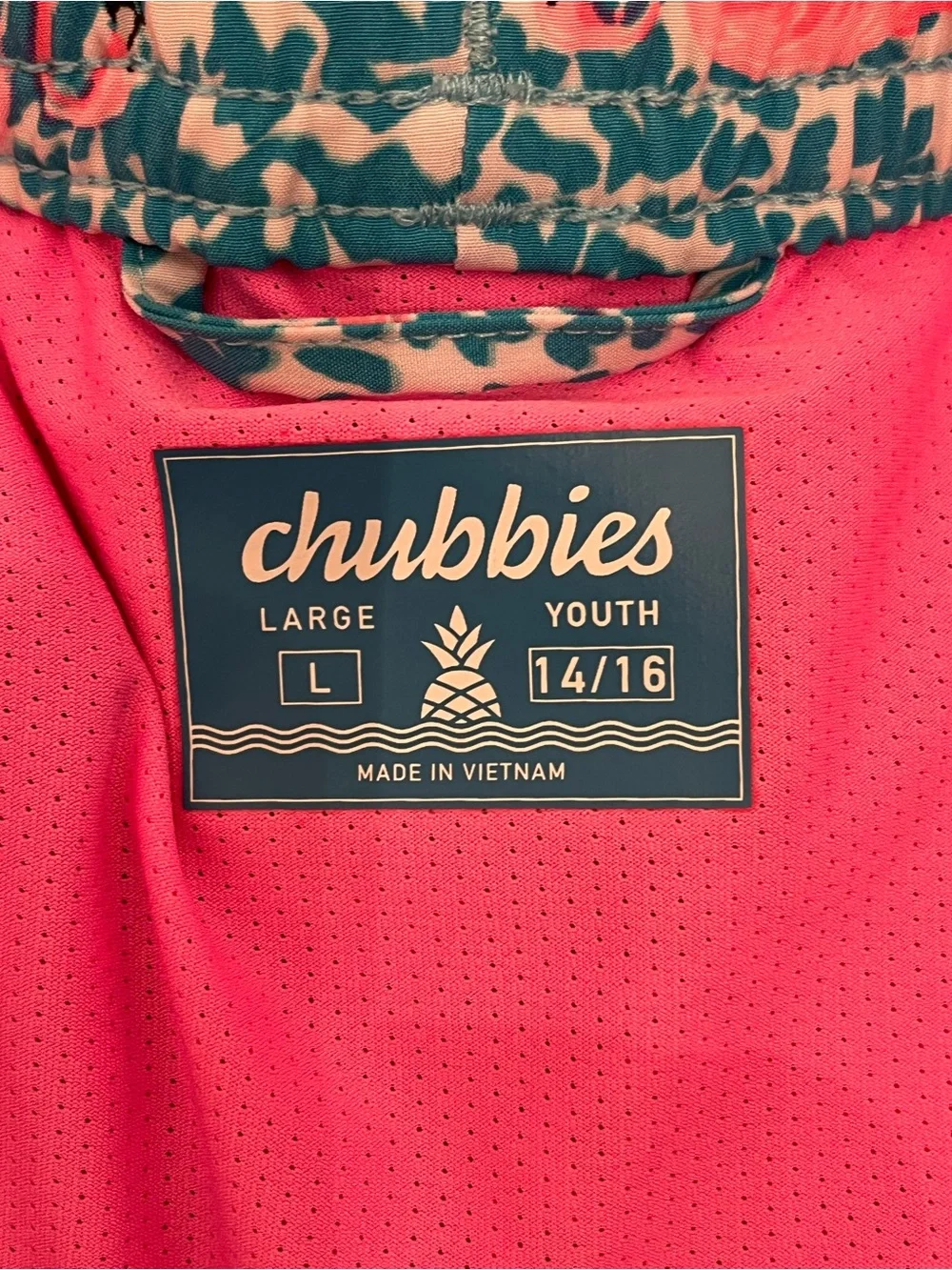 NWOT Chubbies The Domingos Are For Flamingo Swim Trunks Boys’ Large 14/16 Lined